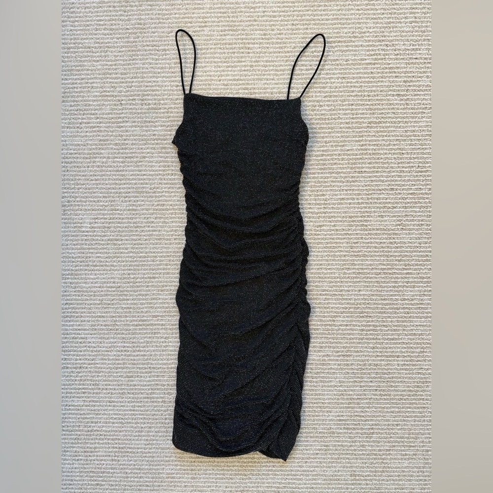 NWT Princess Polly Black Ruched Mini Dress Reeva size 0